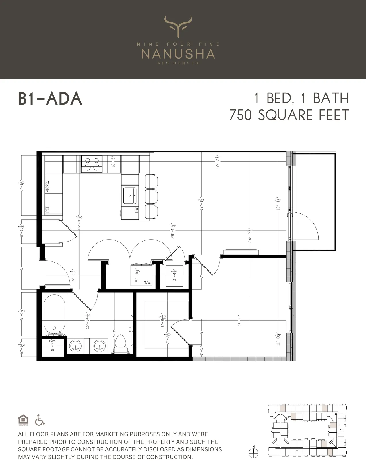 B1 ADA-compliant floor plan drawing