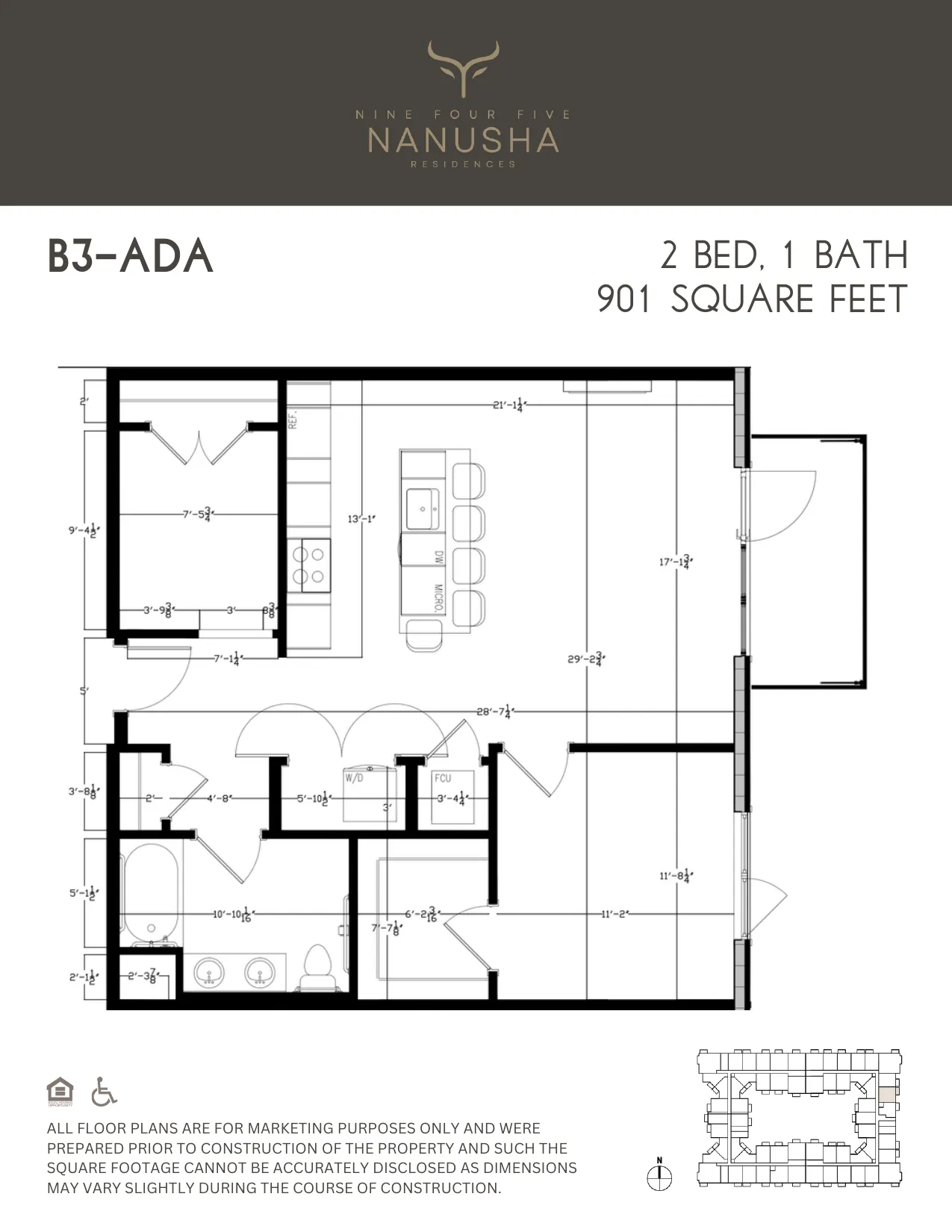 B3 ADA-compliant floor plan drawing
