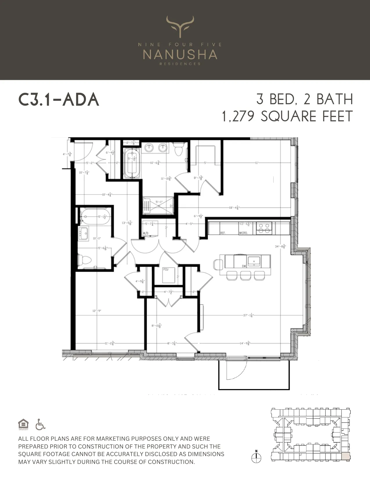 C3.1 ADA-compliant floor plan drawing